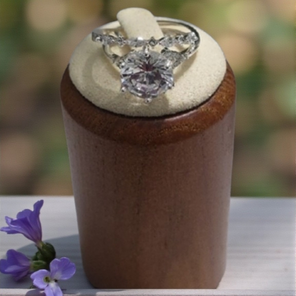Charter Club  Silver Ring with Clear Sapphirw Cz  Gemstone.